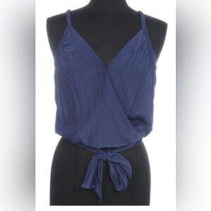 Ramy Brook Grecian draped Smock Waist Sleeveless Blouse Women’s tie Sz Small‎